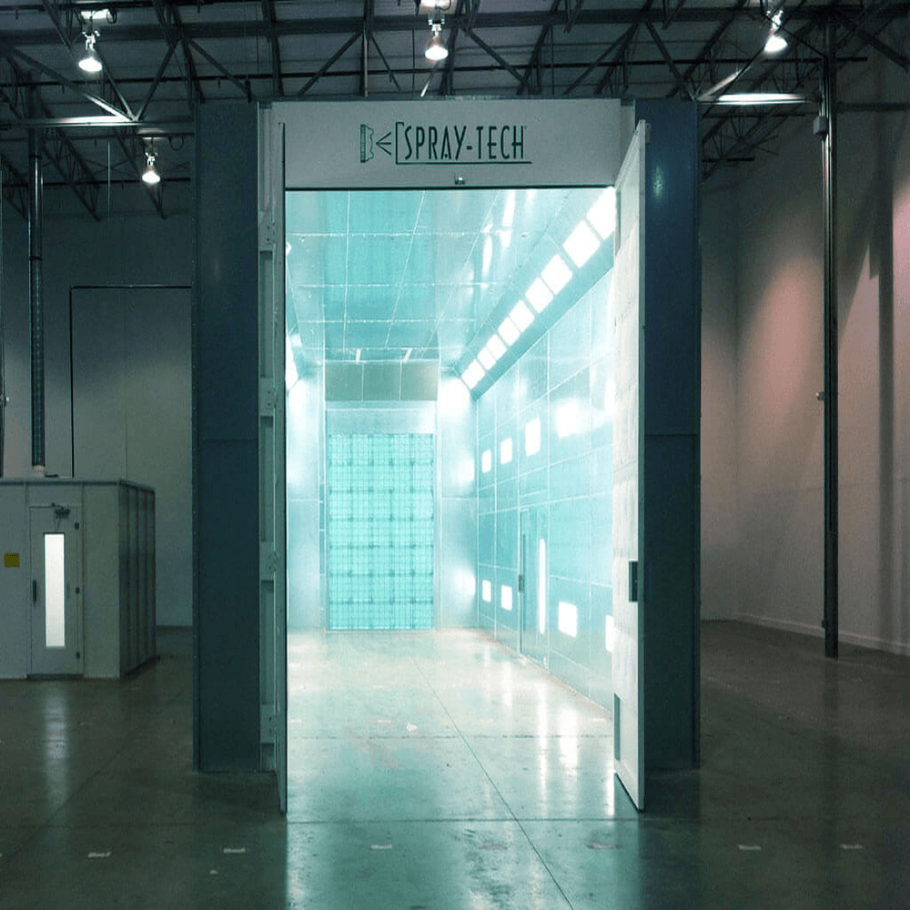 large semi truck paint booth